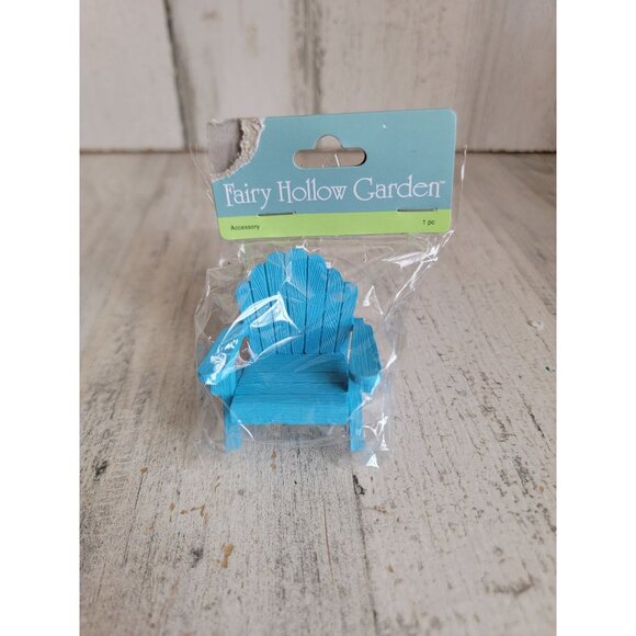 Fairy hollow garden blue beach chair village accessory summer - Picture 1 of 5